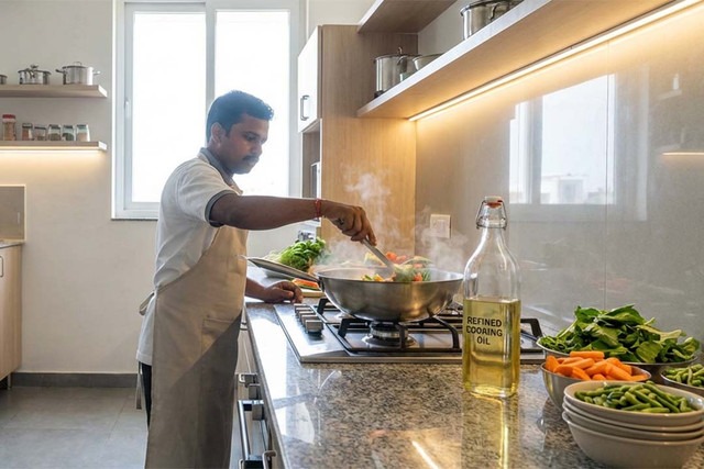 Healthy food with refined oil